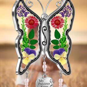 Butterfly Suncatcher Stained Glass Window Hanging Wind Chime X001Y14F7J